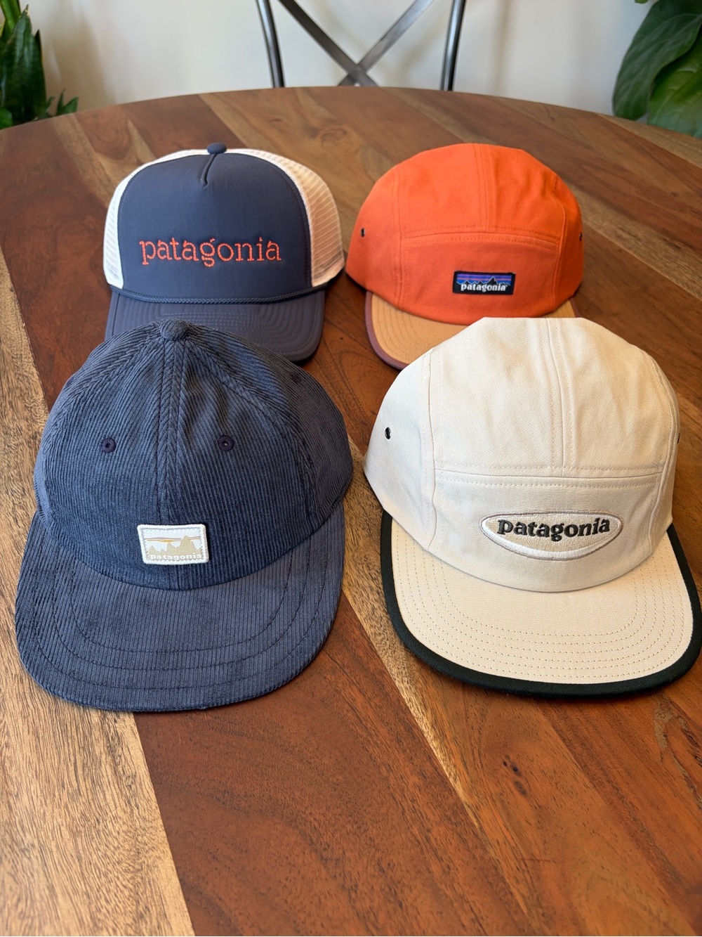 Patagonia Four-Pack Caps in Navy, Orange, Blue, Cream